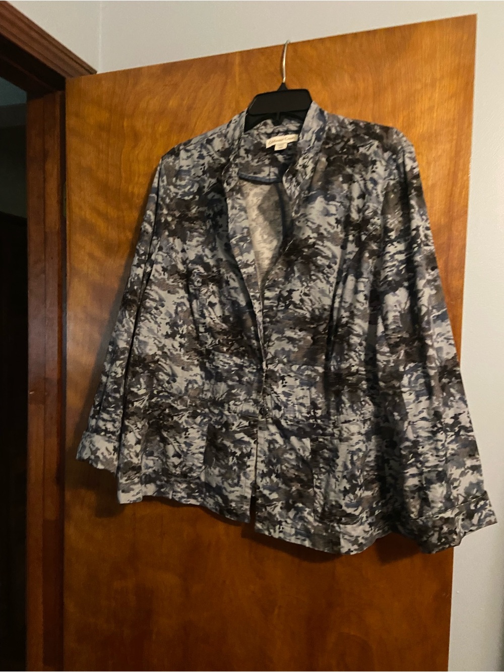 Coldwater Creek Blue Gray Abstract Blazer